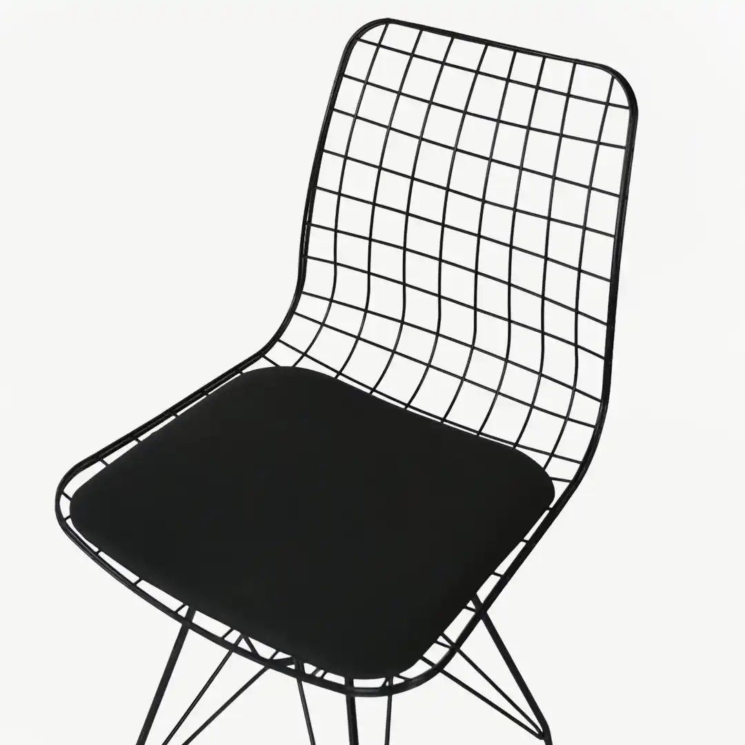 High-Quality Metal Grid Accent Chair with 80 cm Height and Faux Leather Seat - Image 7