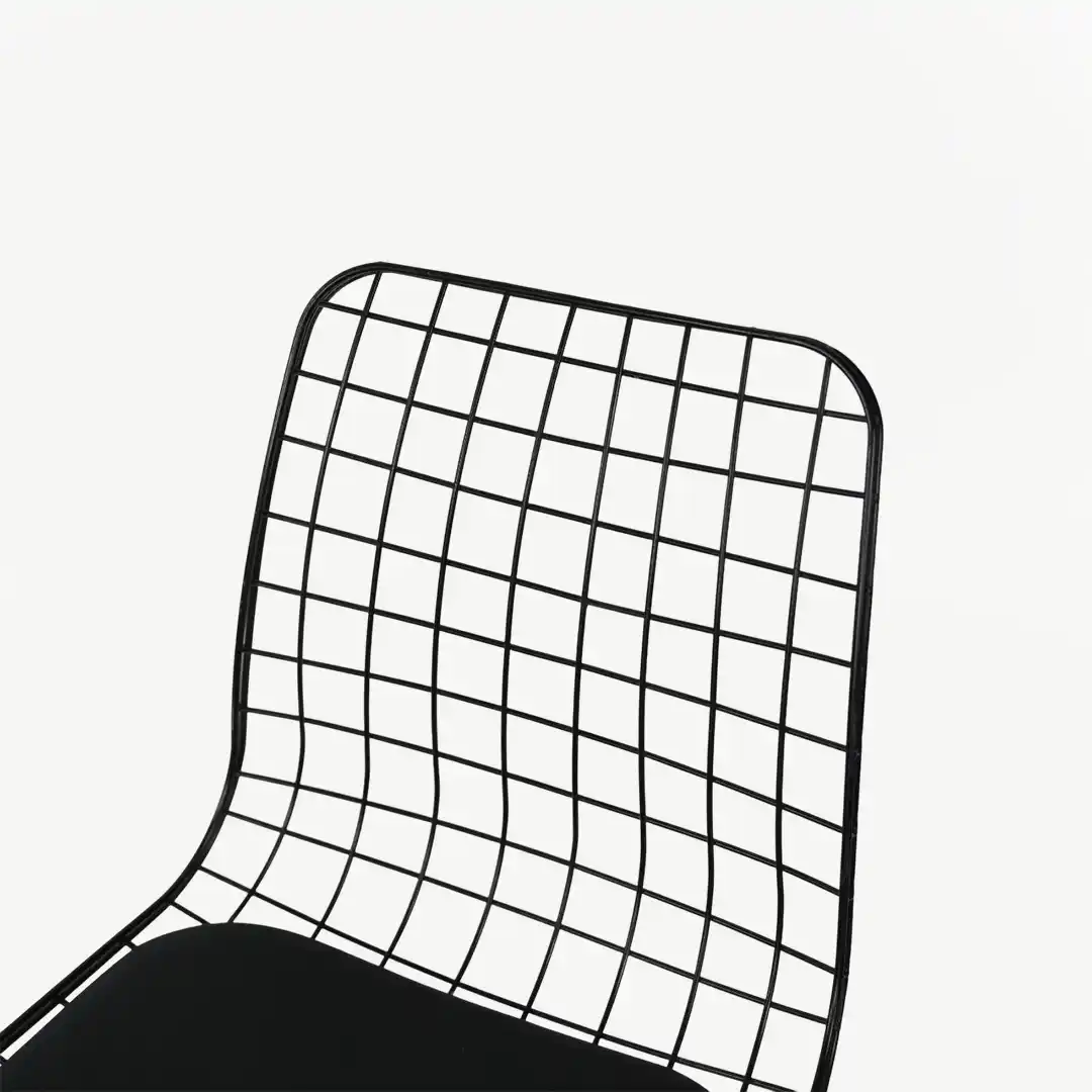 High-Quality Metal Grid Accent Chair with 80 cm Height and Faux Leather Seat - Image 5