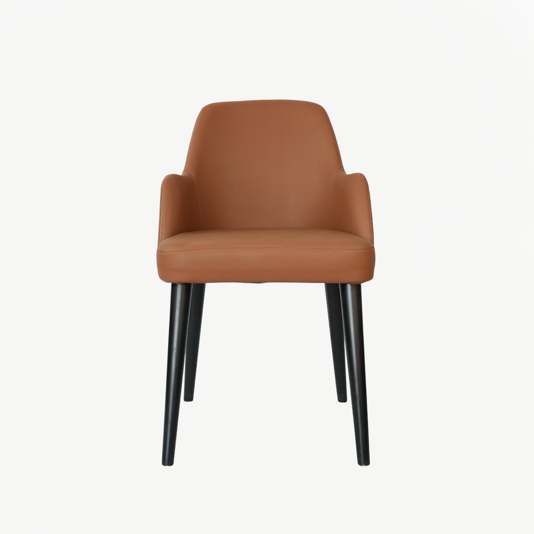 Modern Faux Leather Accent Chair with 83 cm Height and Tapered Metal Legs - Image 3