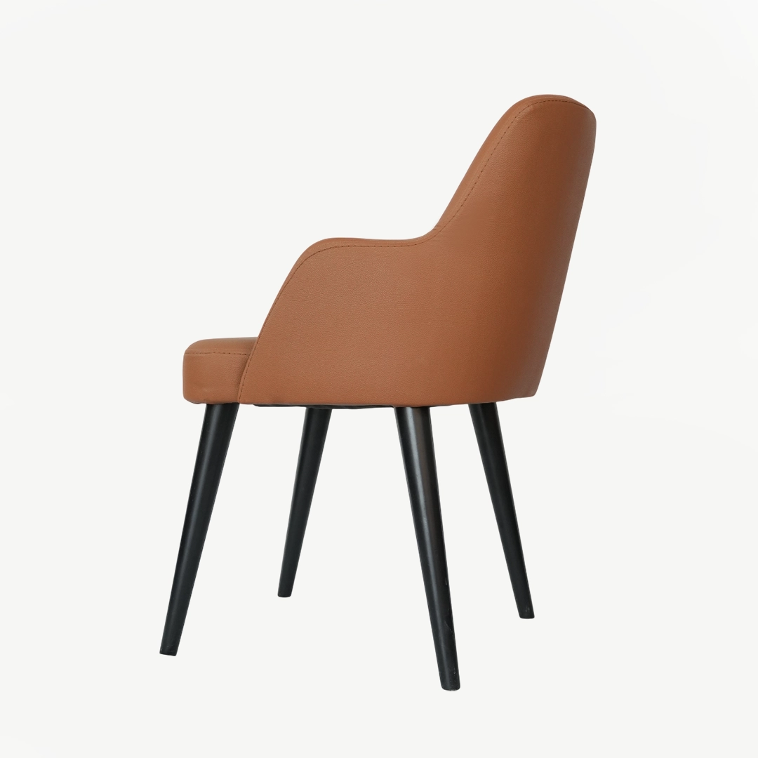 Modern Faux Leather Accent Chair with 83 cm Height and Tapered Metal Legs - Image 4