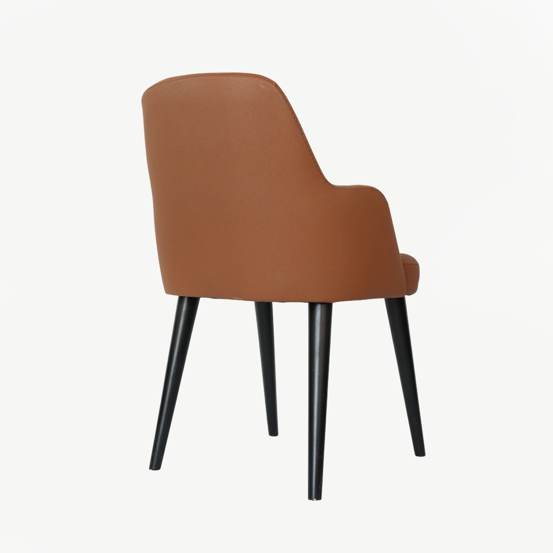 Modern Faux Leather Accent Chair with 83 cm Height and Tapered Metal Legs - Image 6