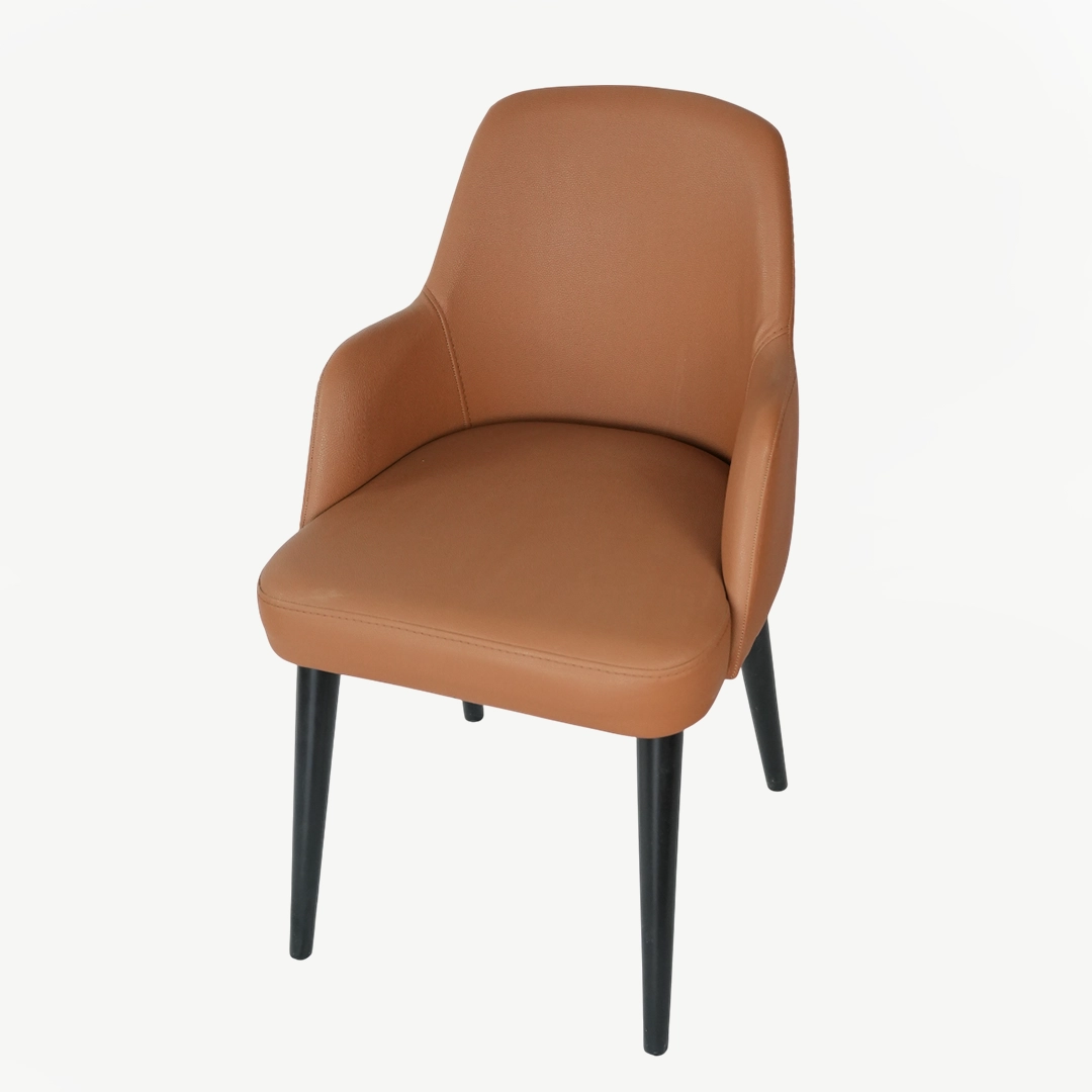 Modern Faux Leather Accent Chair with 83 cm Height and Tapered Metal Legs - Image 5