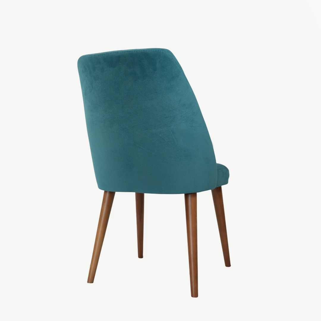 Turquoise Dining Chair Made of Beechwood with Velvet Upholstery - Image 4
