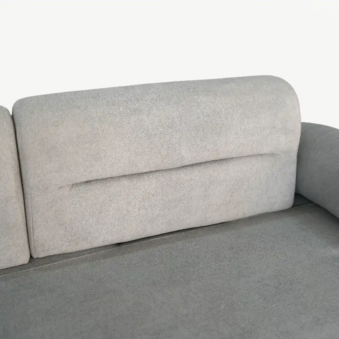 curved sofa set – plush fabric and prominent, sculptural wooden accents – 4 Pieces - Image 24