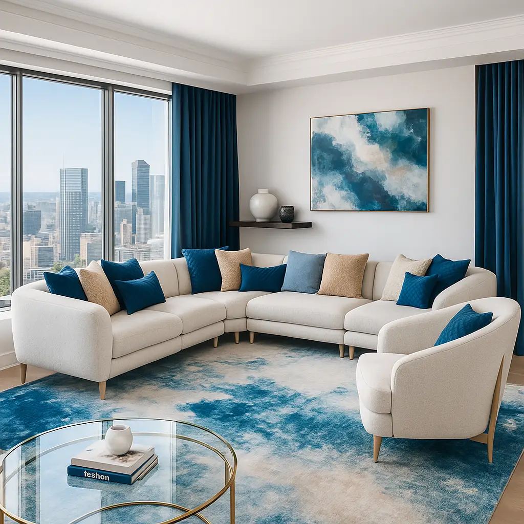 Serena Plush Sectional Corner Sofa with Coordinated Armchair - Image 7