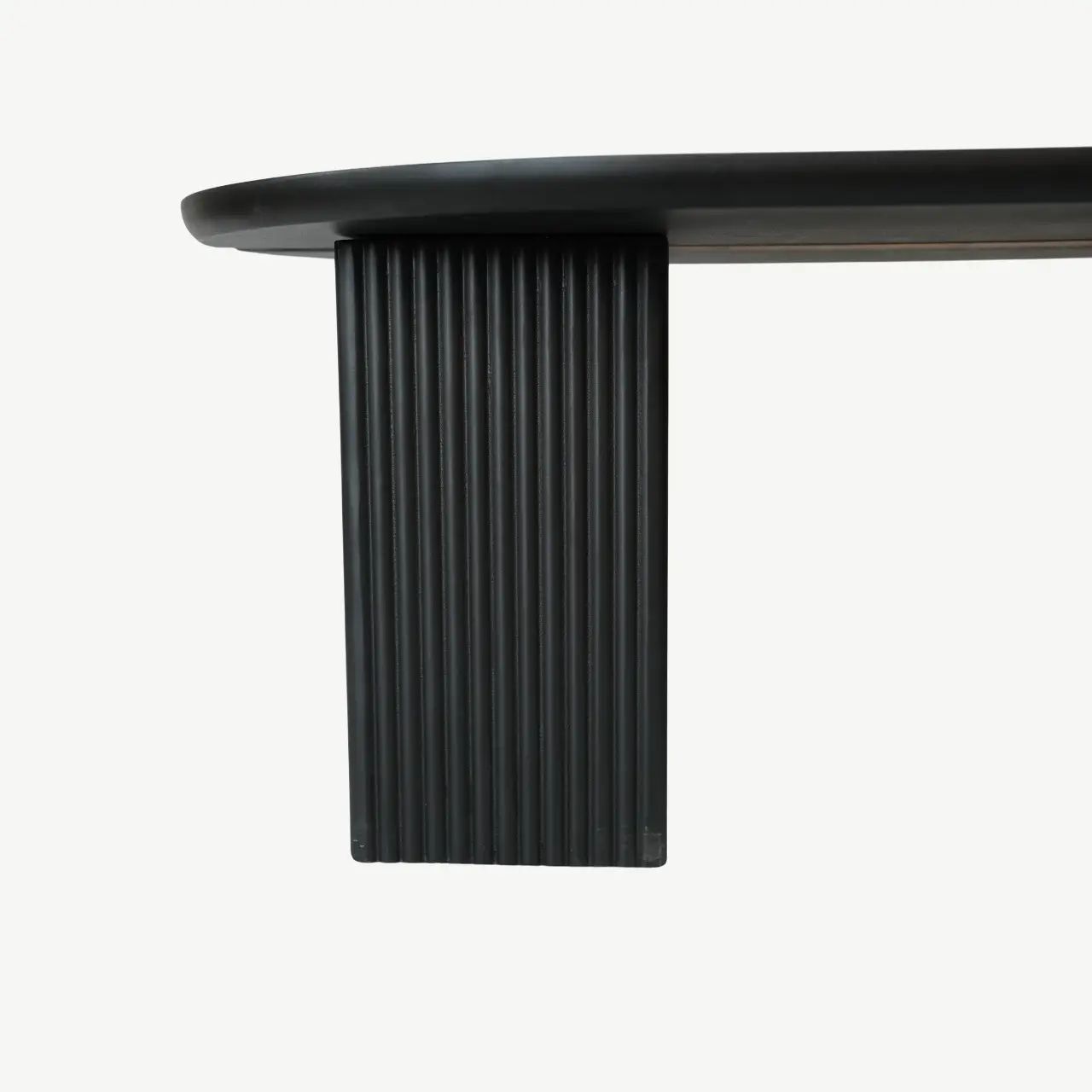 Three-Piece Matte Black Coffee Table Set with Fluted Column Bases - Image 5