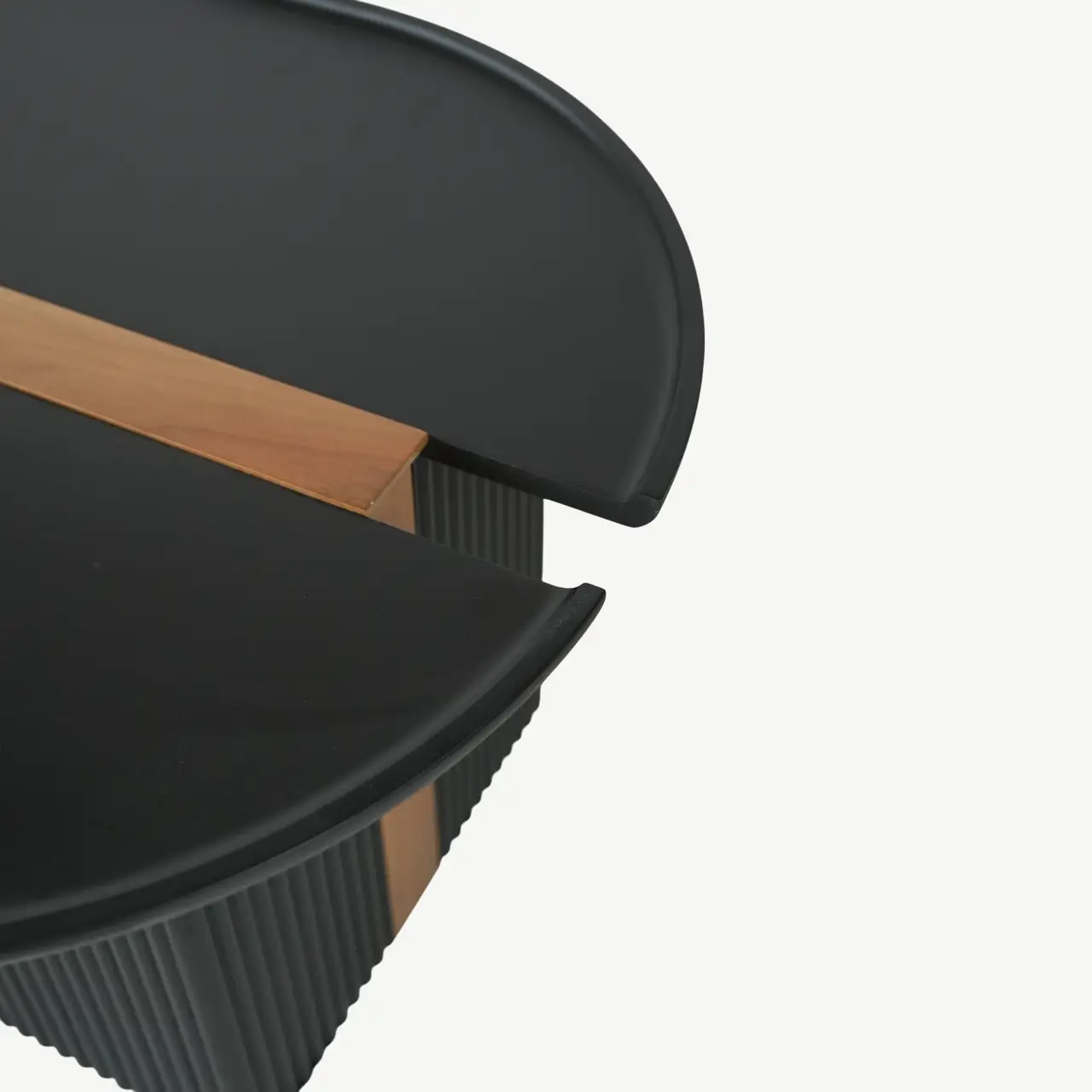 Three-Piece Matte Black Coffee Table Set with Fluted Column Bases - Image 7