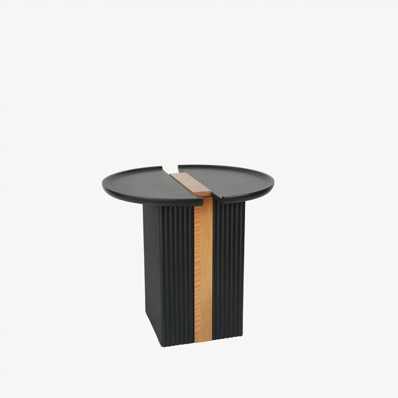 Three-Piece Matte Black Coffee Table Set with Fluted Column Bases - Image 13
