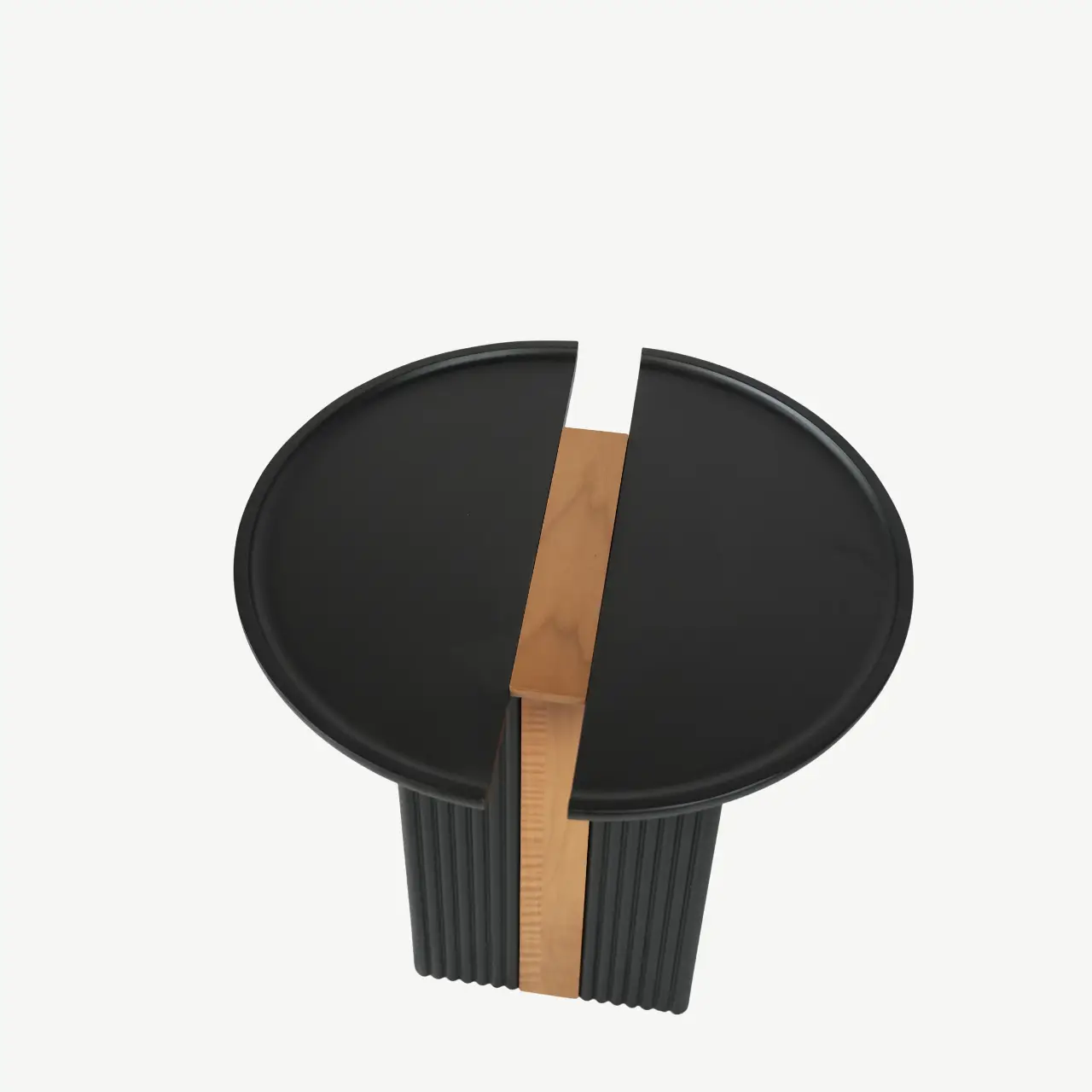 Three-Piece Matte Black Coffee Table Set with Fluted Column Bases - Image 14