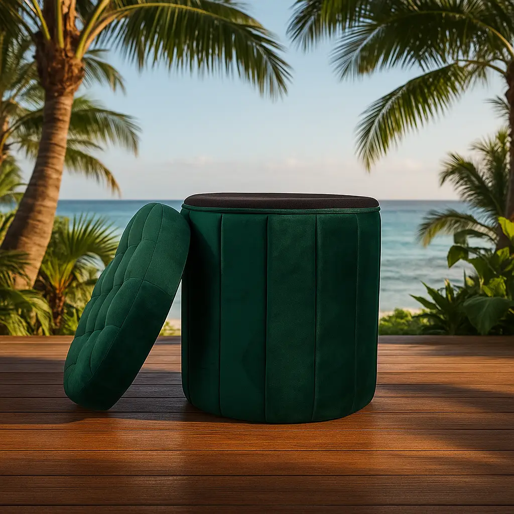 Round Storage Ottoman