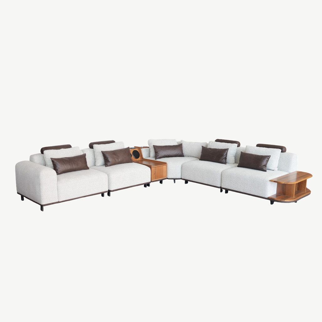 Large and Soft Corner Sofa Set with Integrated Sound System - Image 18