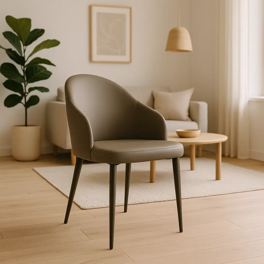 low-back leather armchair