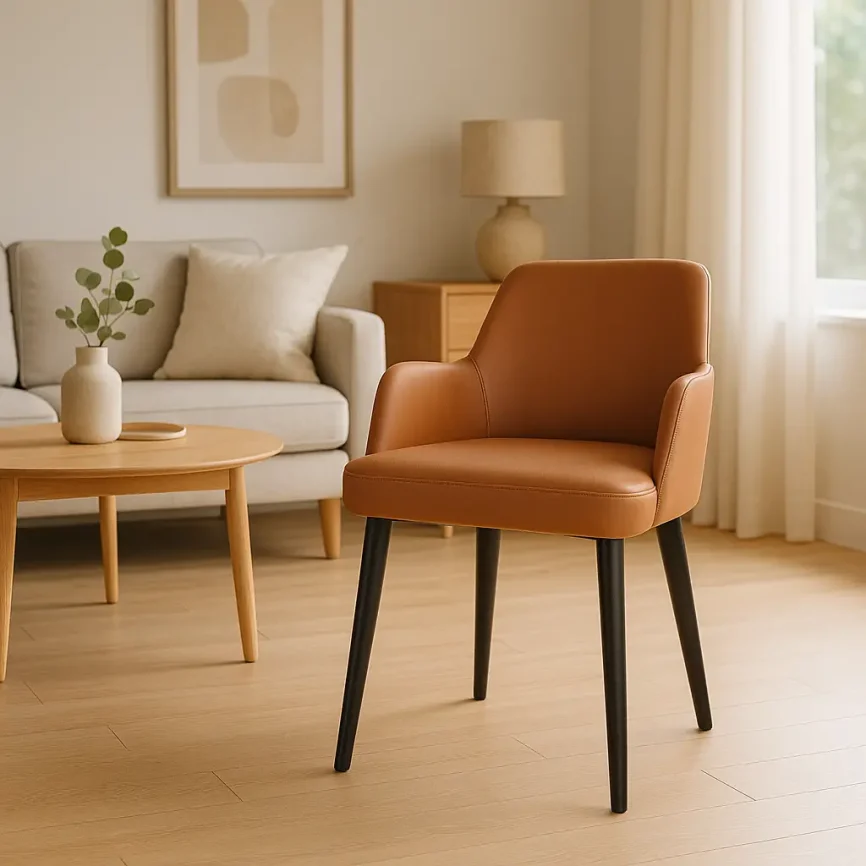 Modern Faux Leather Accent Chair