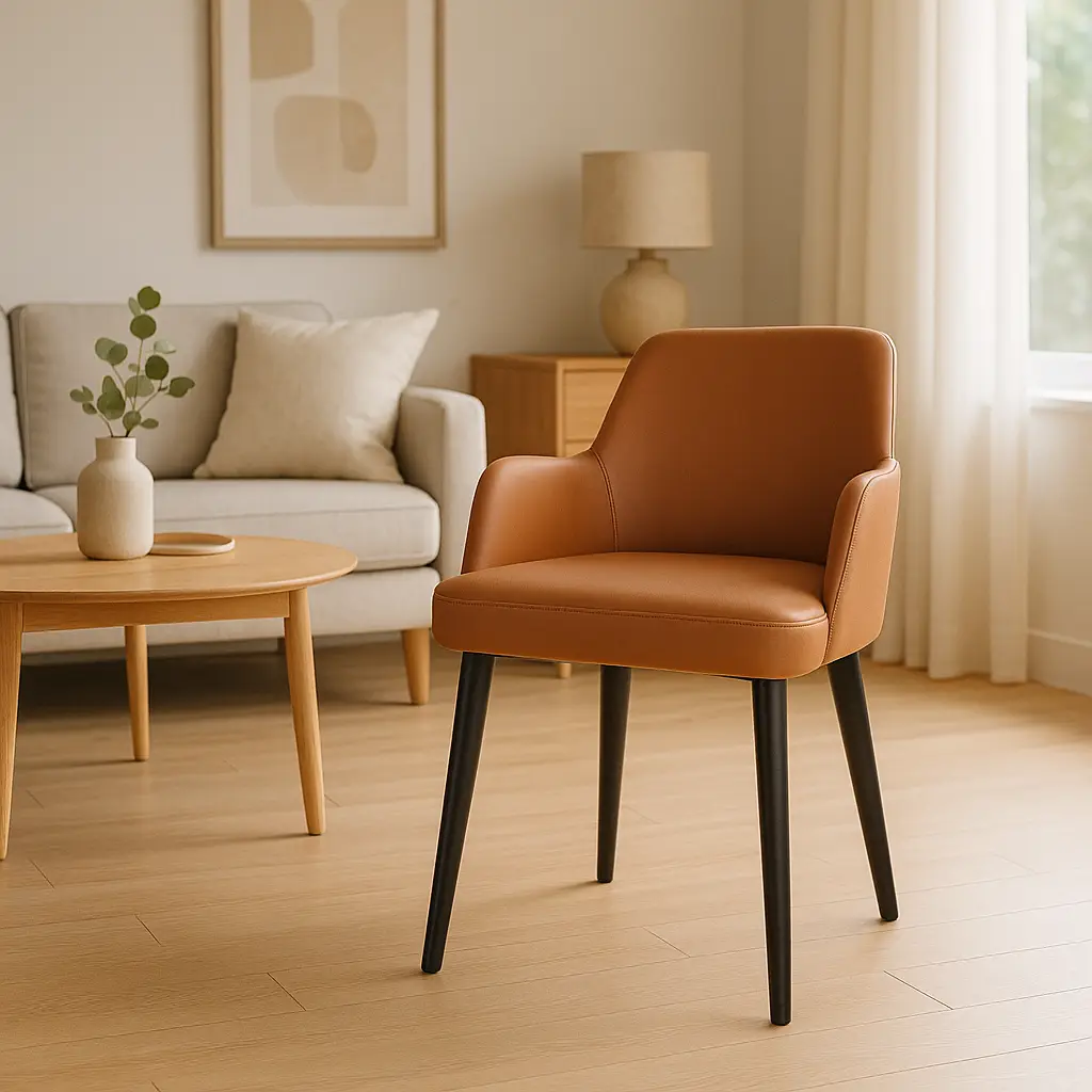 Modern Faux Leather Accent Chair