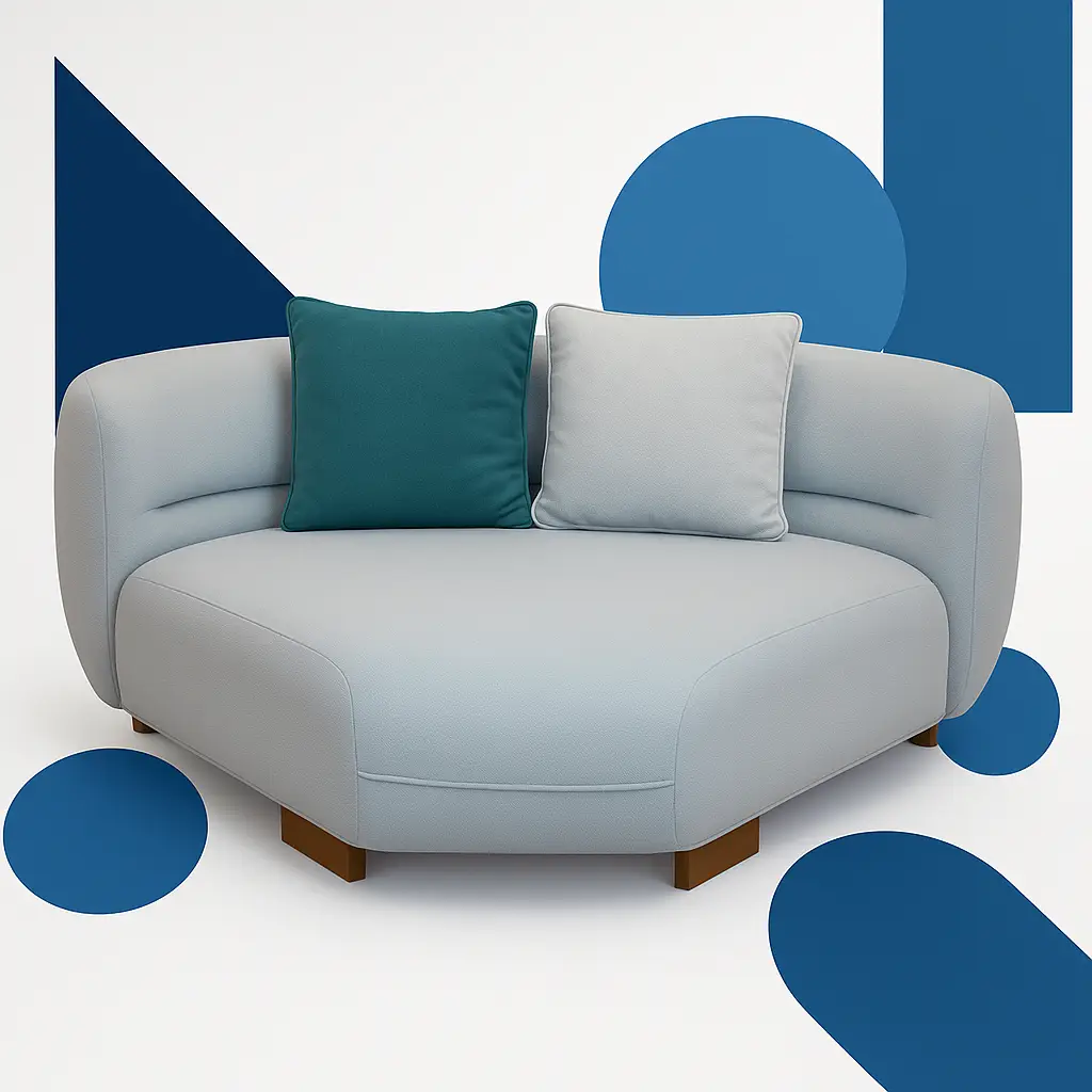 Modern Curved Sofa Set Luxurious Beechwood – 4 Pieces - Image 4