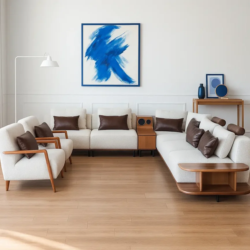 Large and Soft Corner Sofa Set