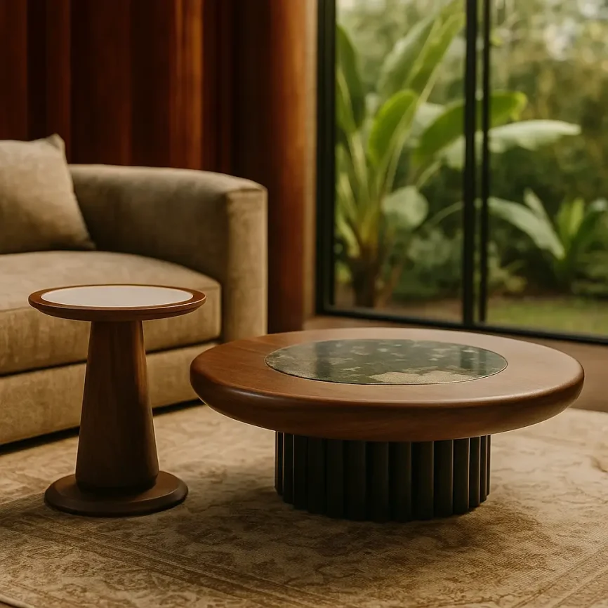 Set of 2 Circular Walnut