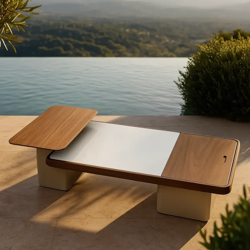 Set of Multi-Functional Coffee Table and 200 cm TV Stand with Hidden Storage