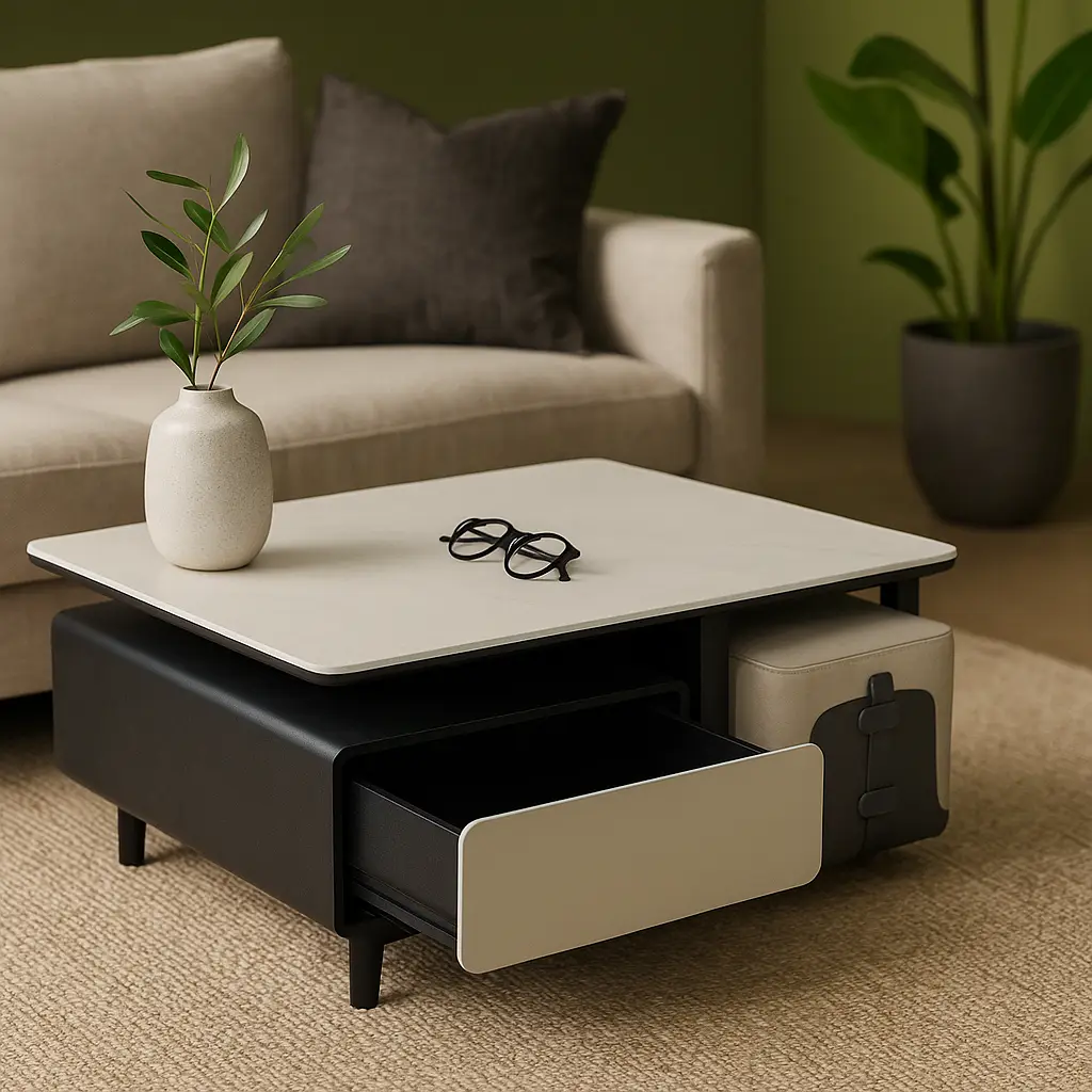modern black and white coffee table set