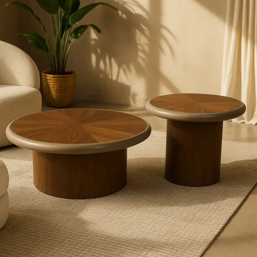 Set of 2 Modern Wooden Coffee Tables