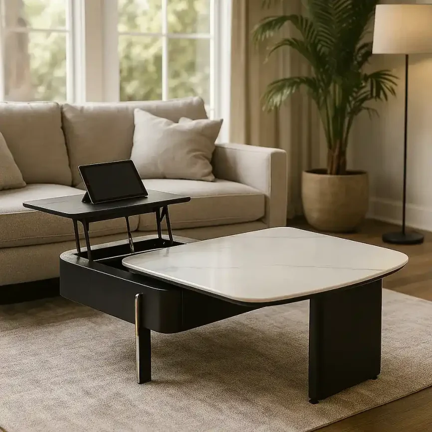 Modern Marble-Top Coffee Table