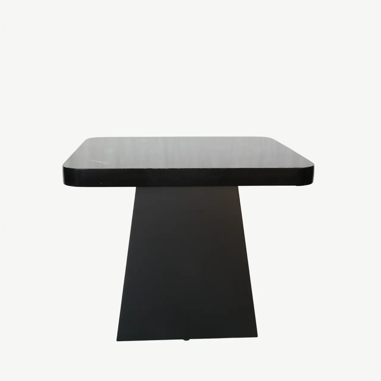 Set of 2 Square Marble-Effect Nesting Tables with Tapered Pedestal Bases - Image 7