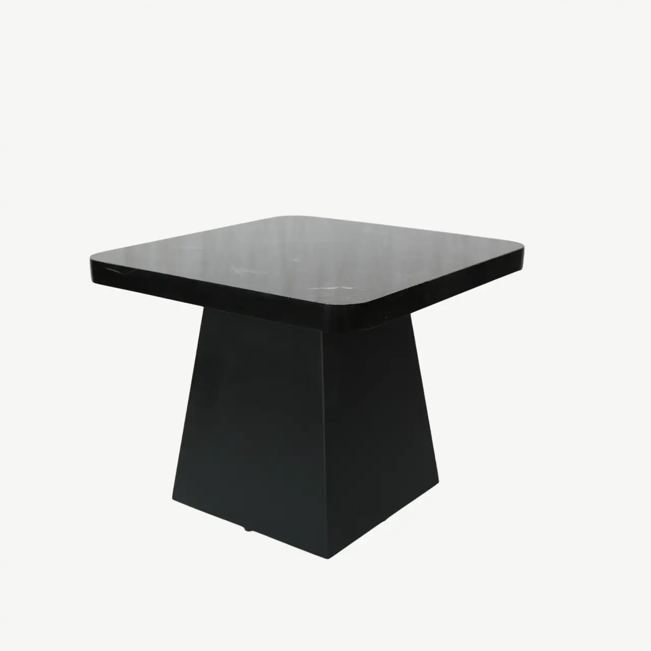 Set of 2 Square Marble-Effect Nesting Tables with Tapered Pedestal Bases - Image 5