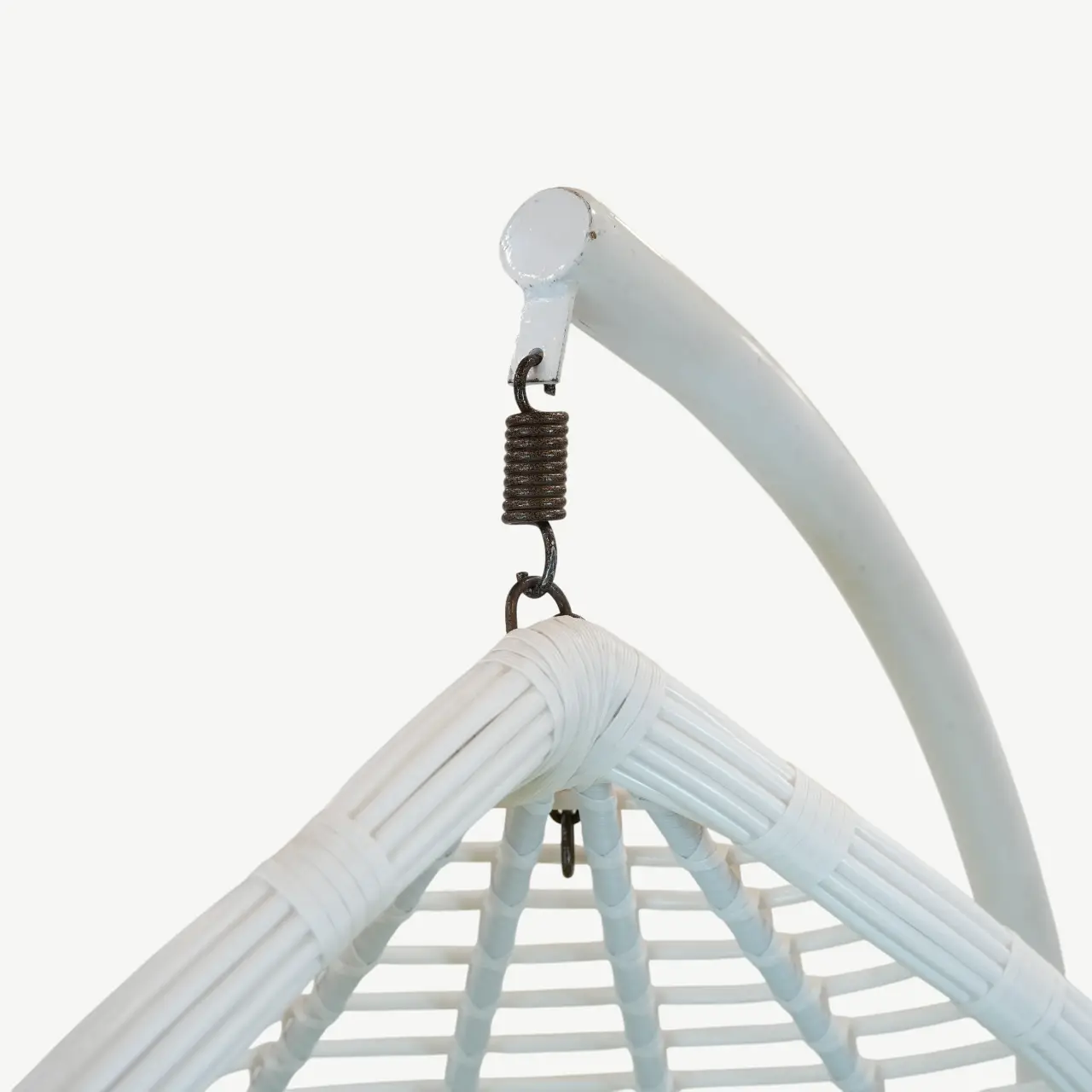 Oval Synthetic Rattan Swing Chair with Stand and Lime Green Cushions – 185 cm Height - Image 4