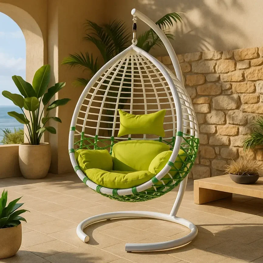 Oval Synthetic Rattan Swing Chair