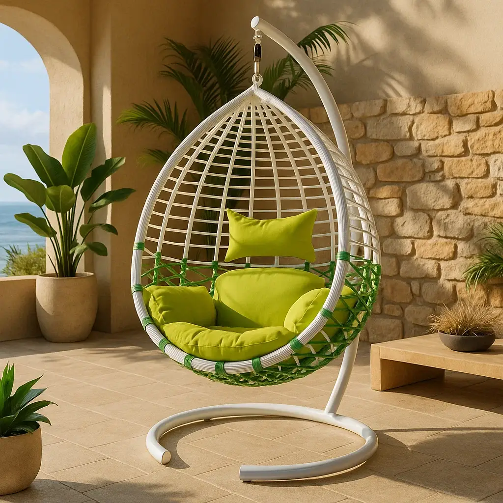 Oval Synthetic Rattan Swing Chair