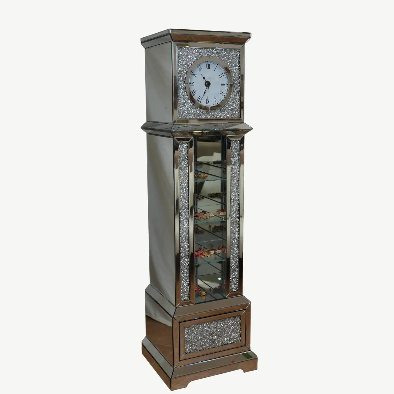 ACME Noralie Grandfather Clock Silver