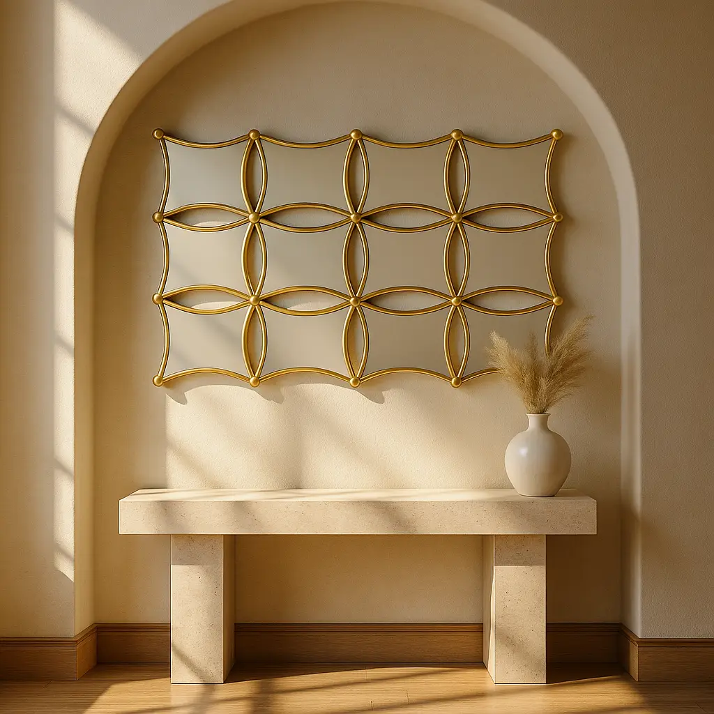 Decorative Gold-Finished Wall Mirror