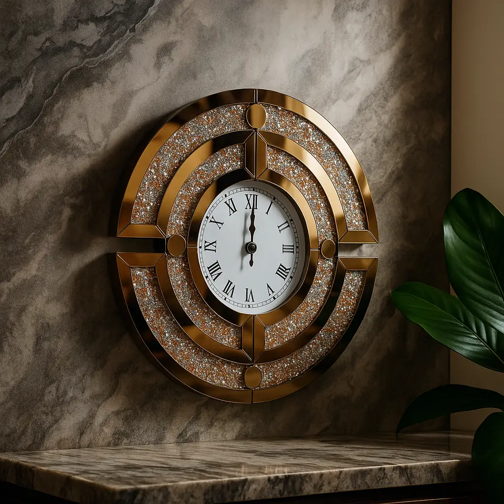 Wall Clock Round Bronze