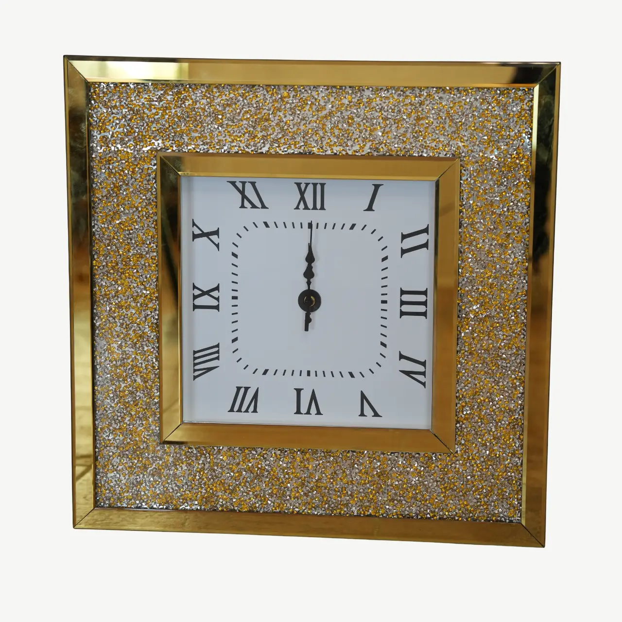 Wall Clock Square Gold