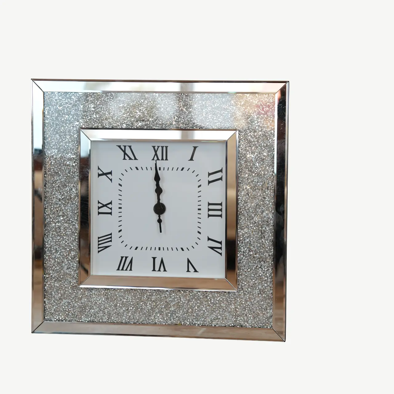 Wall Clock Square Silver